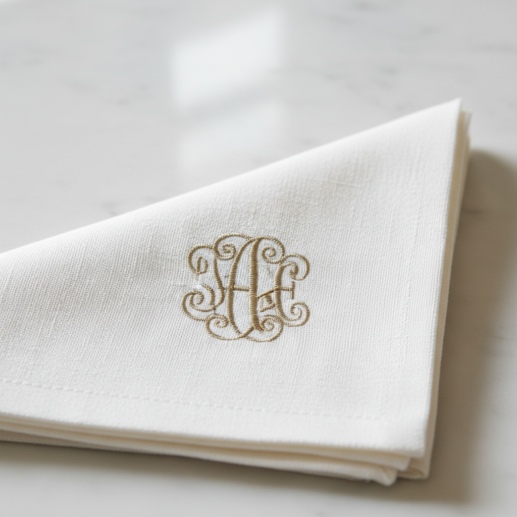 Servilleta Bordada Lino Personalizada 8pz